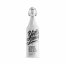 White Glass Bottle W